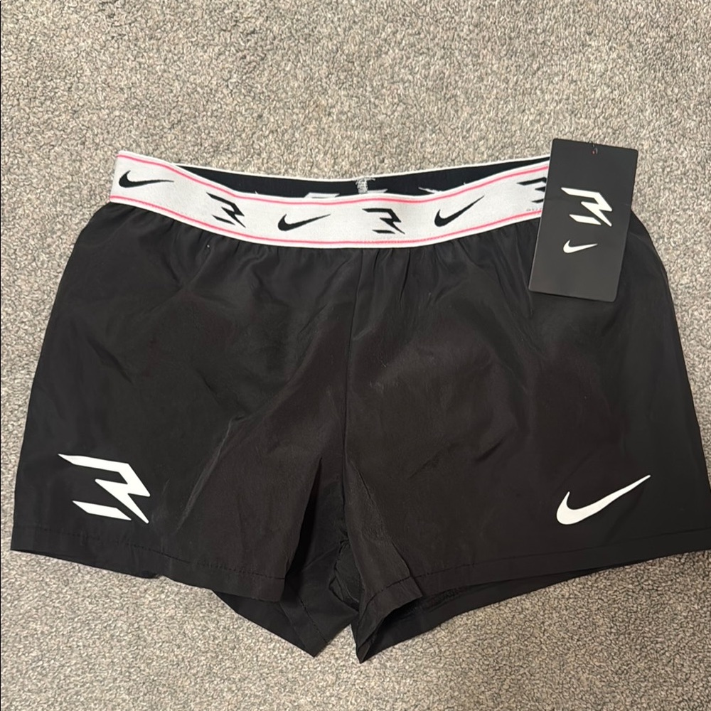 Black Athletic Shorts with White Accents